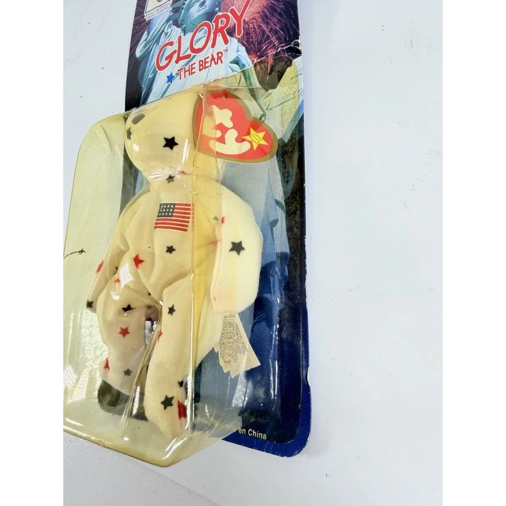 Ty Teenie Beanie Baby Glory the Bear USA 1999 Mcdonalds-‎ Unopened/Damaged Box